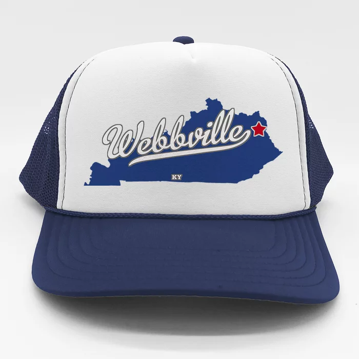 Webbville Kentucky Ky Map Trucker Hat