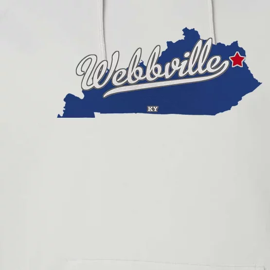 Webbville Kentucky Ky Map Performance Fleece Hoodie