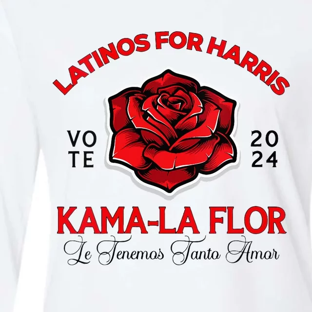 Wo Kama La Flor 2024 Election Latinas Con Kamala Harris Vote Vneck Womens Cotton Relaxed Long Sleeve T-Shirt