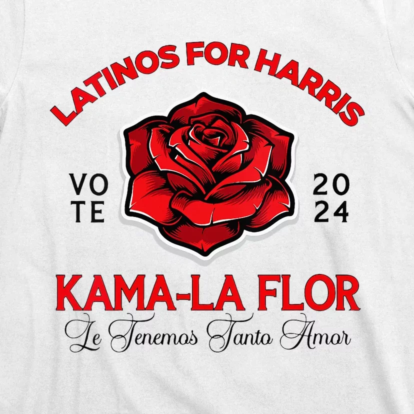 Wo Kama La Flor 2024 Election Latinas Con Kamala Harris Vote Vneck T-Shirt