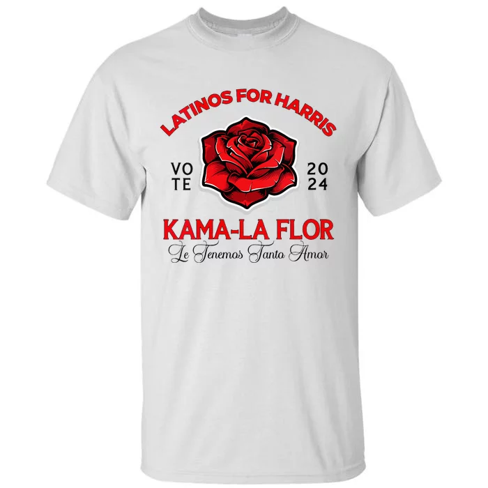 Wo Kama La Flor 2024 Election Latinas Con Kamala Harris Vote Vneck Tall T-Shirt