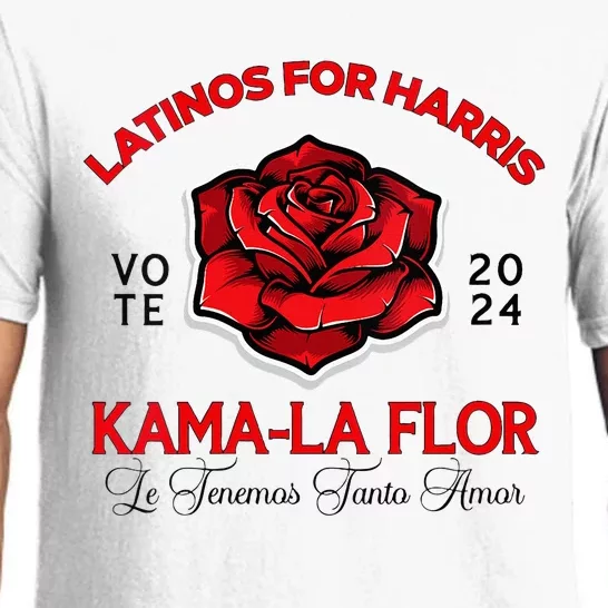 Wo Kama La Flor 2024 Election Latinas Con Kamala Harris Vote Vneck Pajama Set