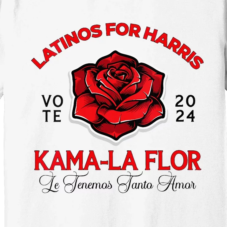 Wo Kama La Flor 2024 Election Latinas Con Kamala Harris Vote Vneck Premium T-Shirt