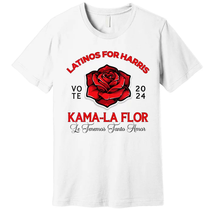 Wo Kama La Flor 2024 Election Latinas Con Kamala Harris Vote Vneck Premium T-Shirt