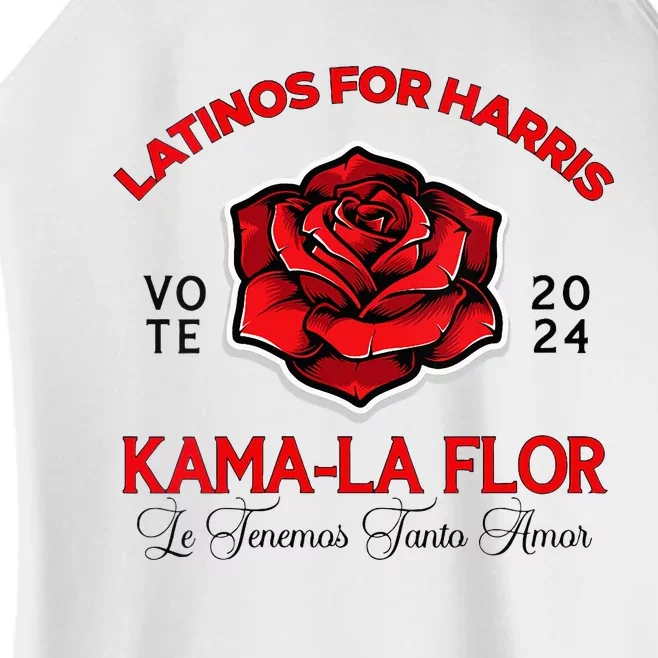 Wo Kama La Flor 2024 Election Latinas Con Kamala Harris Vote Vneck Women’s Perfect Tri Rocker Tank