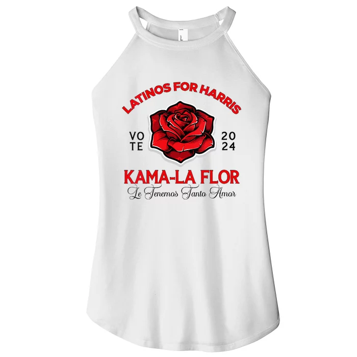 Wo Kama La Flor 2024 Election Latinas Con Kamala Harris Vote Vneck Women’s Perfect Tri Rocker Tank