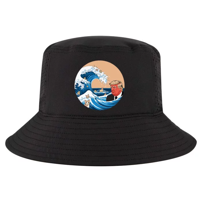 Women Kamala Merchandise Blue Cat Wave Trump Cool Comfort Performance Bucket Hat