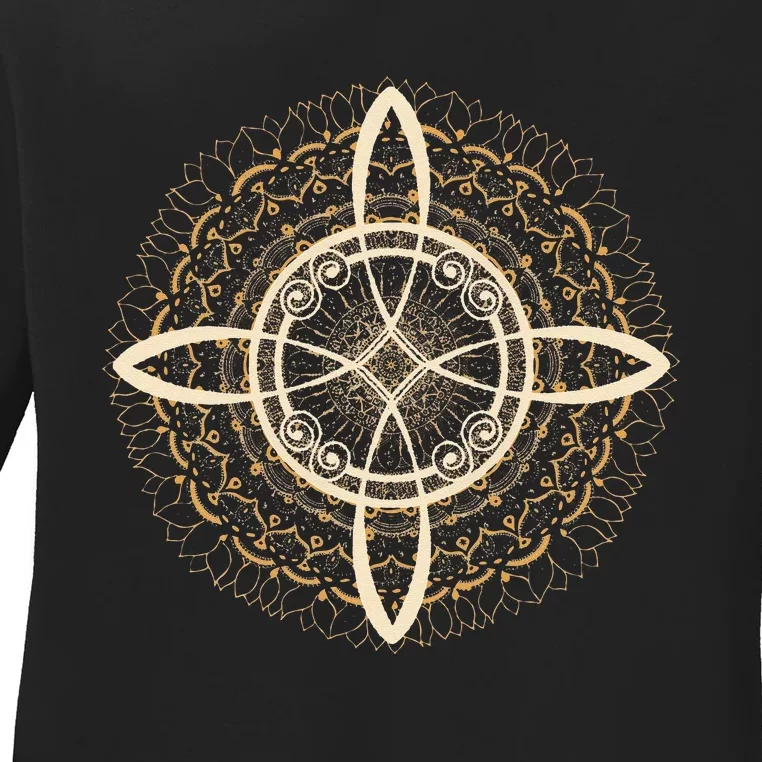 Witches Knot Mandala Ladies Long Sleeve Shirt