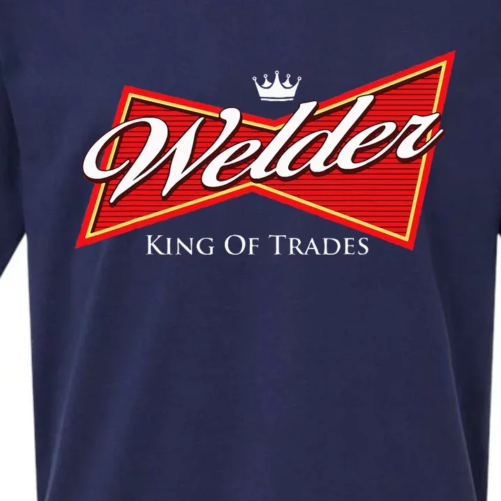 Welder King Of Trades Iron Worker Weld Welding Lover Sueded Cloud Jersey T-Shirt