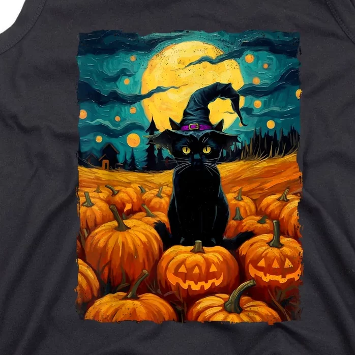 Witch Kawaii Pumpkin Black Cat Halloween Gifts Tank Top