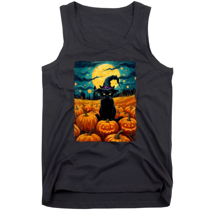 Witch Kawaii Pumpkin Black Cat Halloween Gifts Tank Top