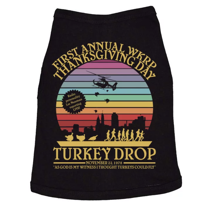 WKRP Thanksgiving Turkey Drop Funny Retro Doggie Tank