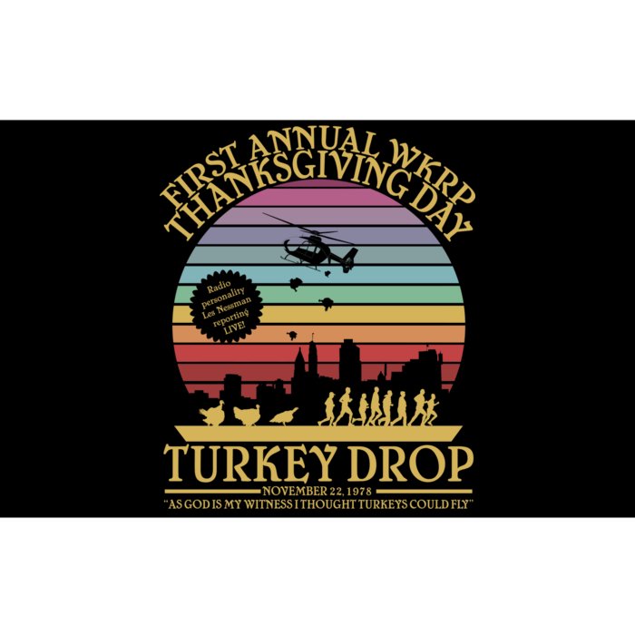 WKRP Thanksgiving Turkey Drop Funny Retro Bumper Sticker