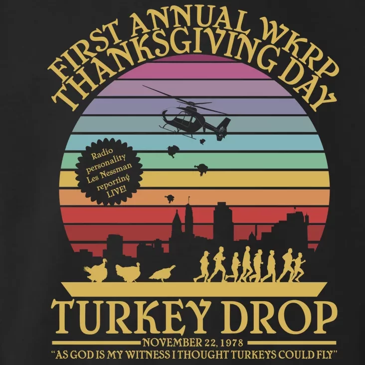 WKRP Thanksgiving Turkey Drop Funny Retro Toddler Hoodie