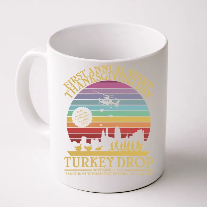 WKRP Thanksgiving Turkey Drop Funny Retro Front & Back Coffee Mug