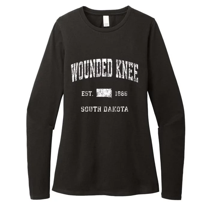 Wounded Knee South Dakota Sd Vintage Athletic Sports Design Womens CVC Long Sleeve Shirt