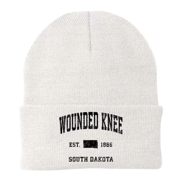 Wounded Knee South Dakota Sd Vintage Athletic Sports Knit Cap Winter Beanie