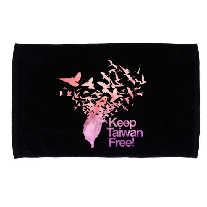 Wo Keep Taiwan Free With Peace Birds Flying Out Gift Microfiber Hand Towel