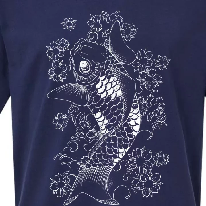 White Koi Sueded Cloud Jersey T-Shirt