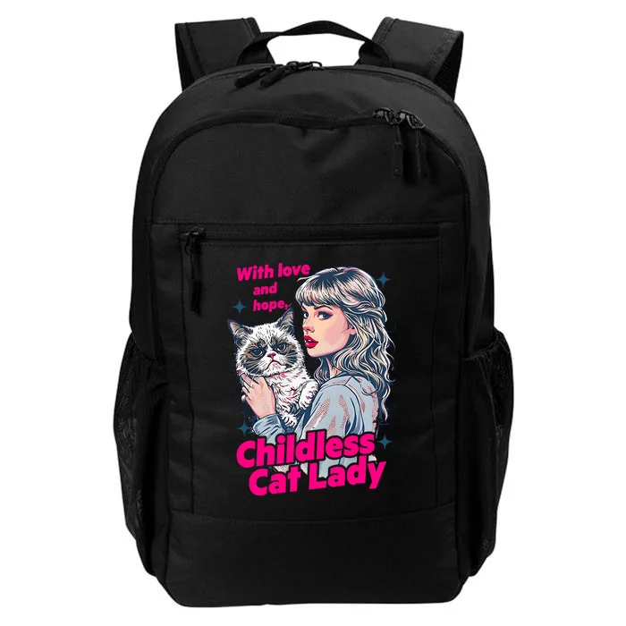 With Love And Hope Childless Cat Lady For Kamala Harris Daily Commute Backpack