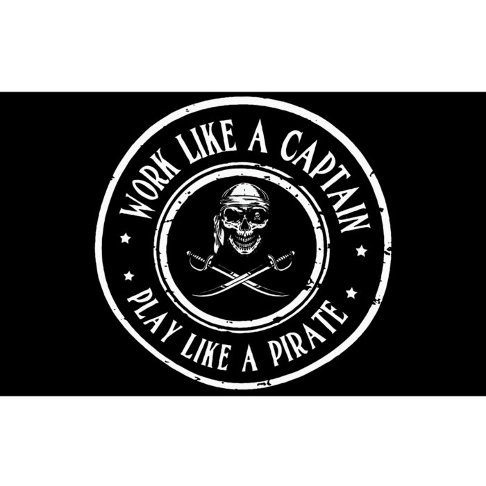 Work Like A Captain Play Like A Pirate Nautical Sea Shanty Bumper Sticker