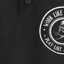 Work Like A Captain Play Like A Pirate Nautical Sea Shanty Dry Zone Grid Performance Polo