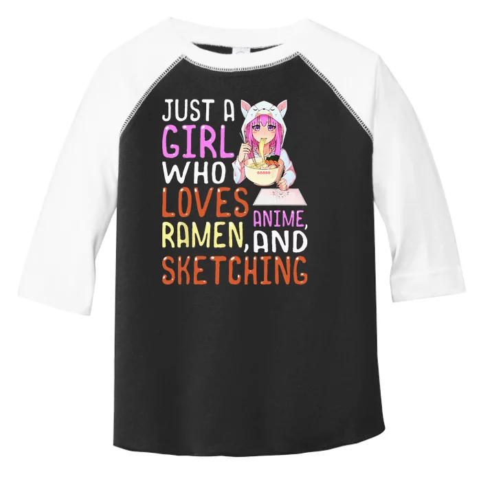 Who Loves Anime Ramen And Sketching Kawaii Teen Toddler Fine Jersey T-Shirt