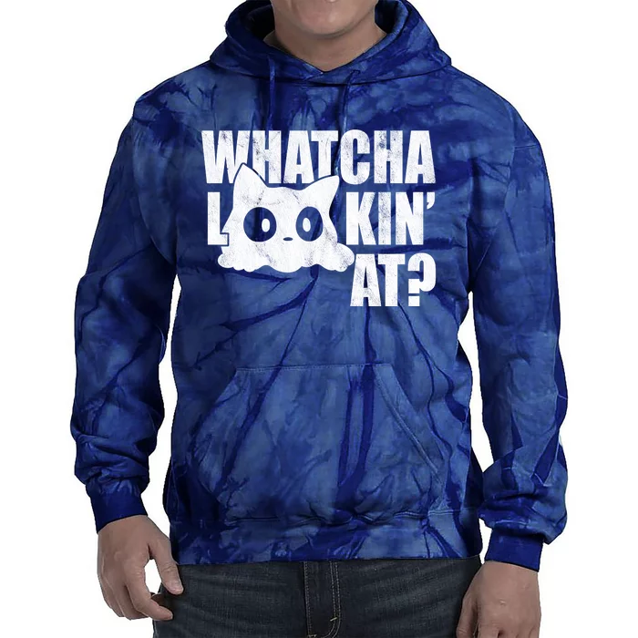 Watcha Lookin At Funny Cat Tie Dye Hoodie