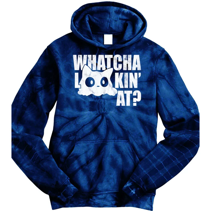 Watcha Lookin At Funny Cat Tie Dye Hoodie