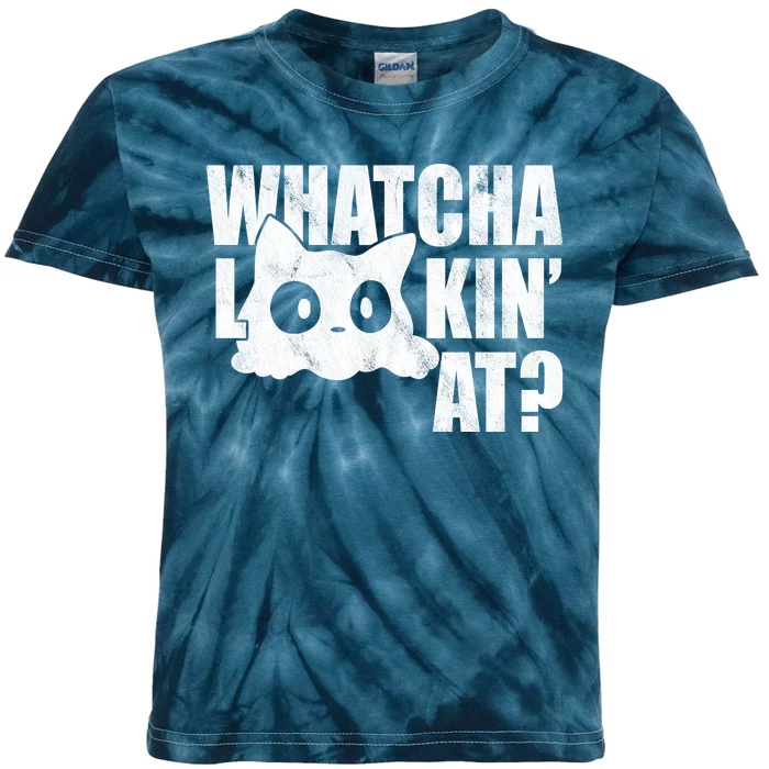 Watcha Lookin At Funny Cat Kids Tie-Dye T-Shirt