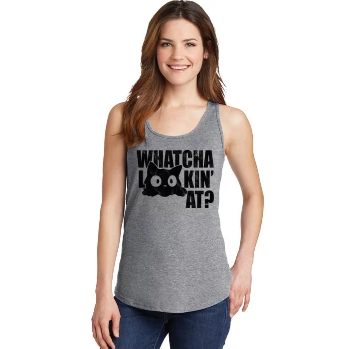 Watcha Lookin At Funny Cat Ladies Essential Tank