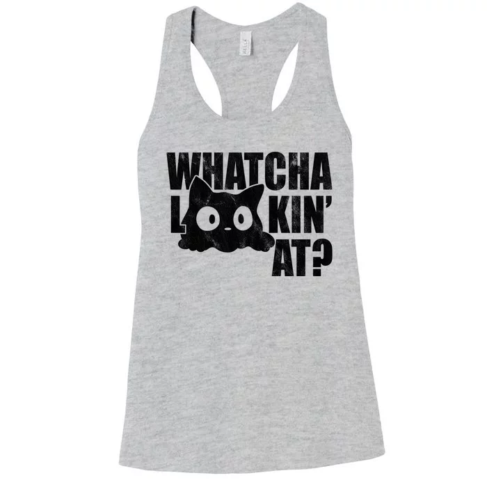 Watcha Lookin At Funny Cat Women's Racerback Tank