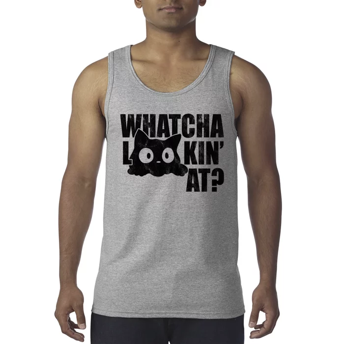 Watcha Lookin At Funny Cat Tank Top