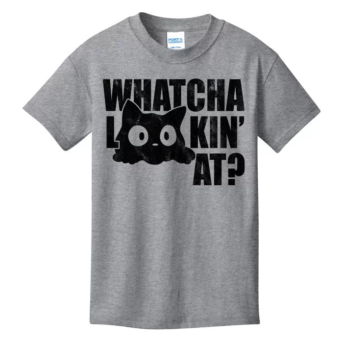 Watcha Lookin At Funny Cat Kids T-Shirt