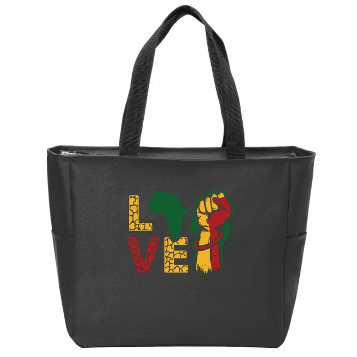 Womens Love Africa Black History Month African American Zip Tote Bag