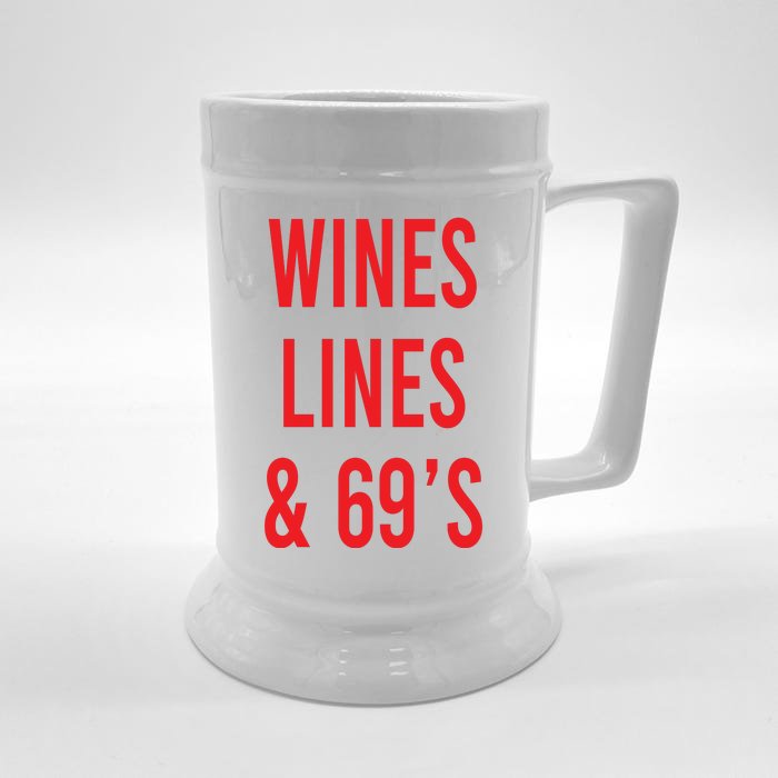 Wines Lines And 69's Front & Back Beer Stein