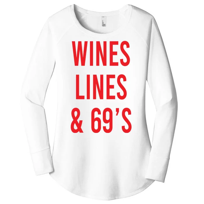 Wines Lines And 69's Women's Perfect Tri Tunic Long Sleeve Shirt