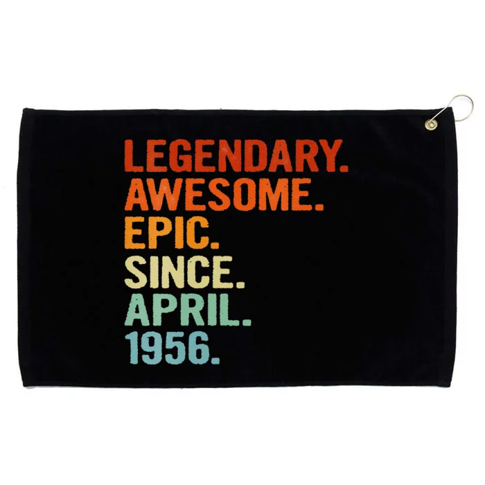 Womens Legendary Awesome Epic Since April 1956 Funny 65th Birthday Grommeted Golf Towel