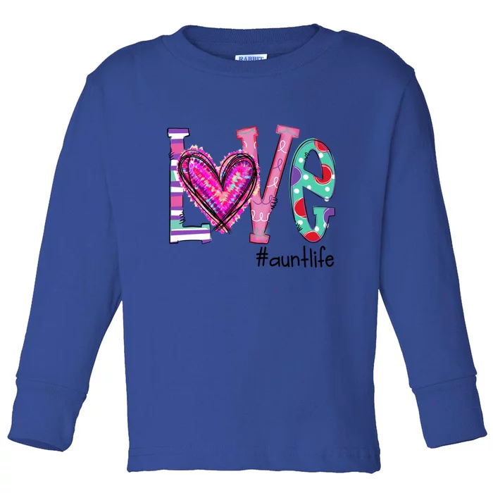 Wo Love Aunt Life Of Hearts Valentines Day Meaningful Gift Toddler Long Sleeve Shirt