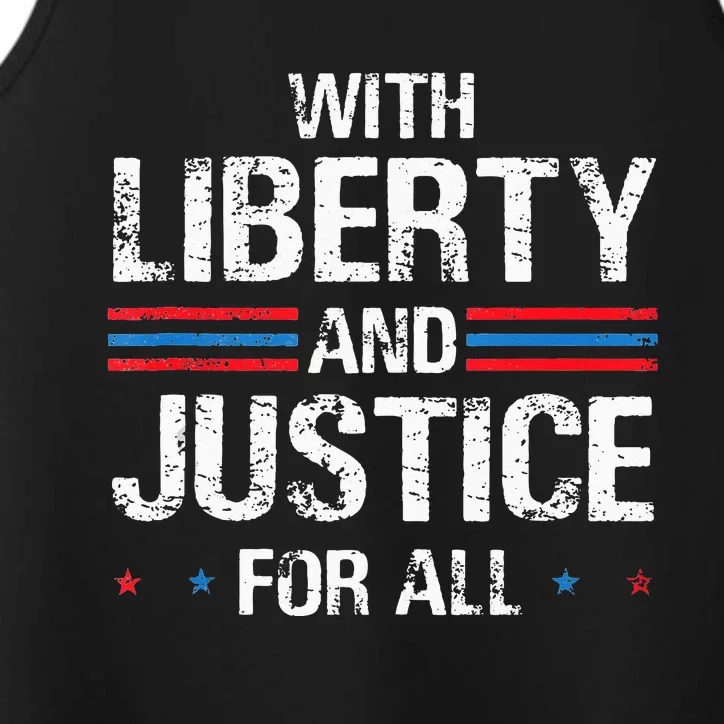 With Liberty And Justice For All Indivisible Equality Performance Tank