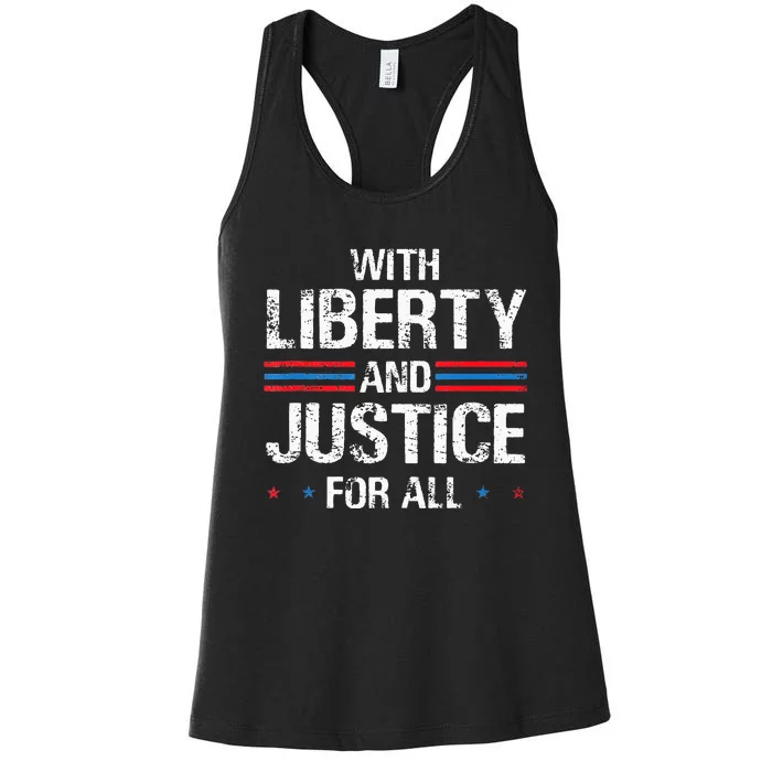 With Liberty And Justice For All Indivisible Equality Women's Racerback Tank