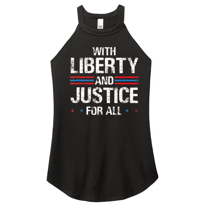 With Liberty And Justice For All Indivisible Equality Women’s Perfect Tri Rocker Tank