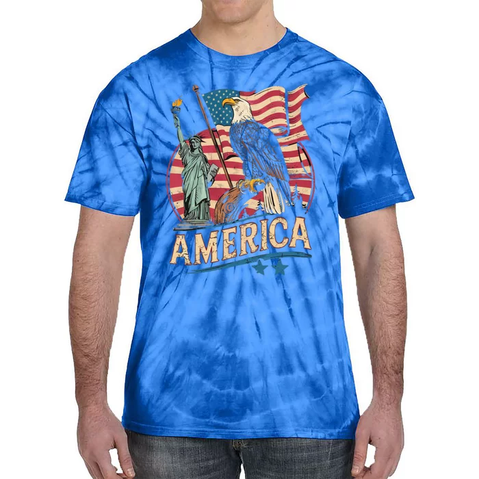 Who Love America Usa Me And You And All World I Want See Gift Tie-Dye T-Shirt