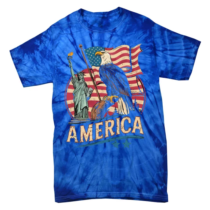 Who Love America Usa Me And You And All World I Want See Gift Tie-Dye T-Shirt