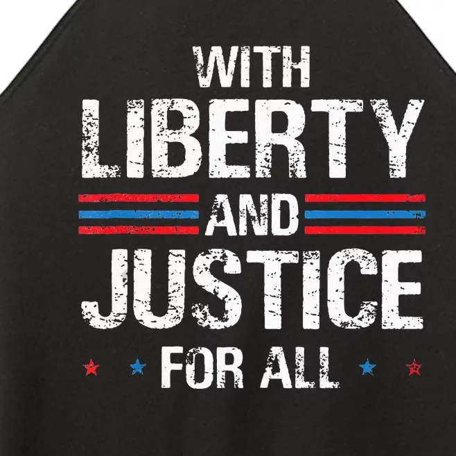 With Liberty And Justice For All Indivisible Equality Women’s Perfect Tri Rocker Tank