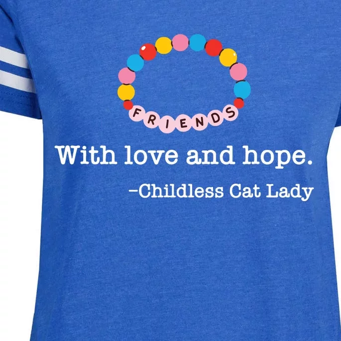 With Love And Hope Childless Cat Lady Enza Ladies Jersey Football T-Shirt