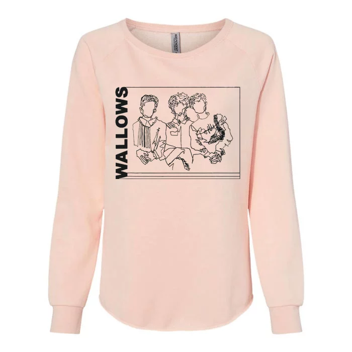 Wallow Line Art Minimalist Retro Band Music Womens California Wash Sweatshirt