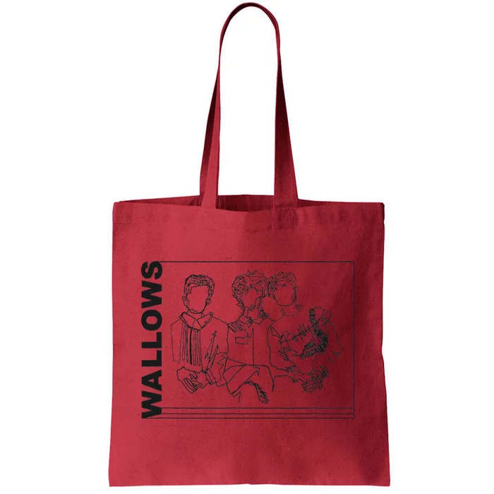 Wallow Line Art Minimalist Retro Band Music Tote Bag