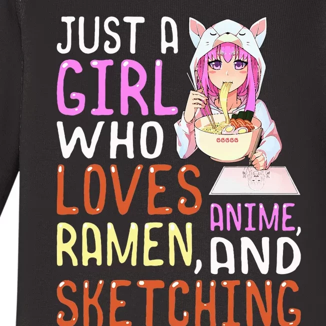 Who Loves Anime Ra and Sketching Kawaii Baby Long Sleeve Bodysuit