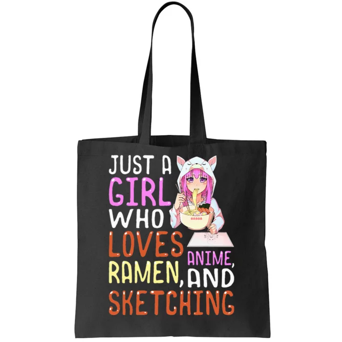 Who Loves Anime Ra and Sketching Kawaii Tote Bag